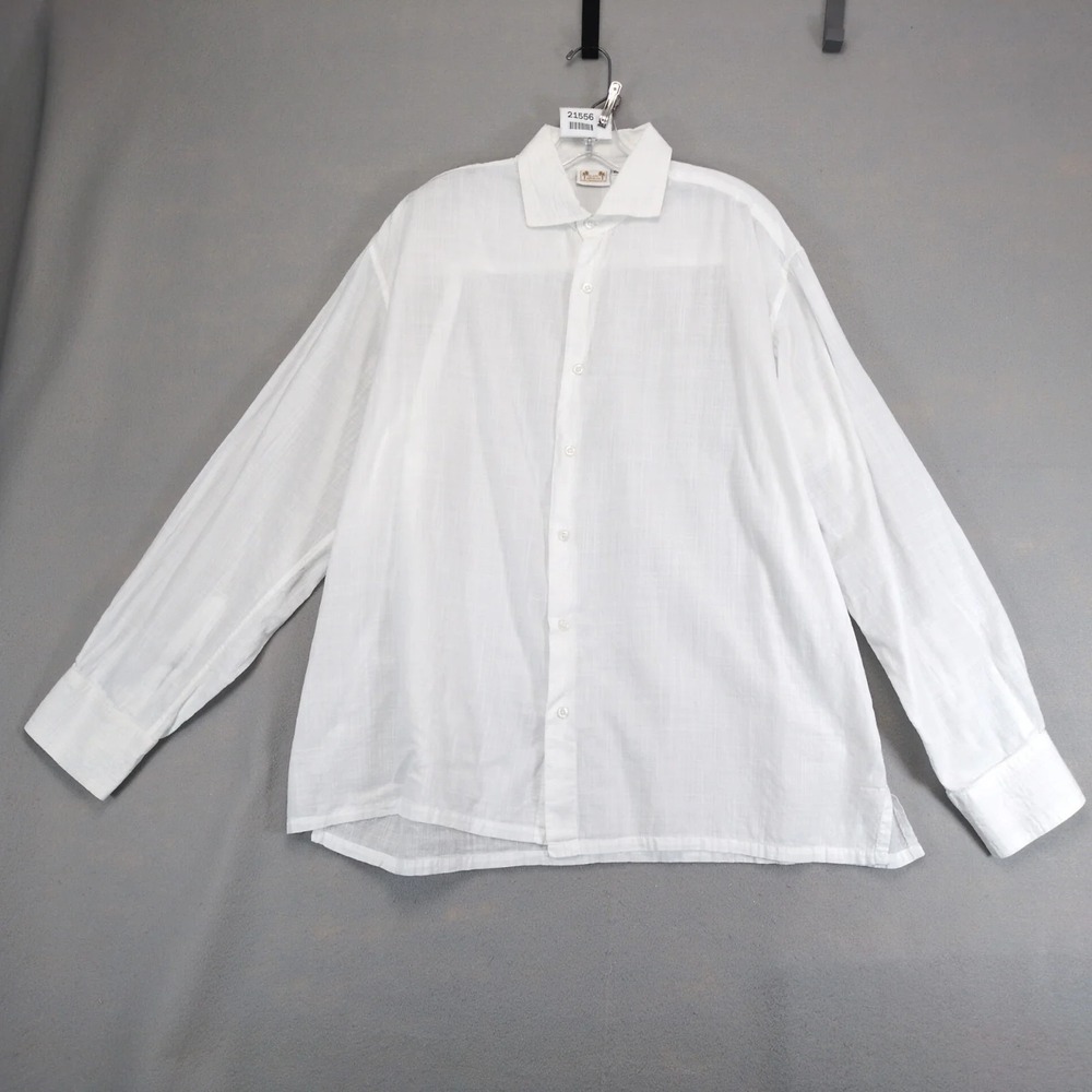 Island Importer White Bamboo Cotton Shirt Mens XXL Tropical Resort Casual‎ Relax